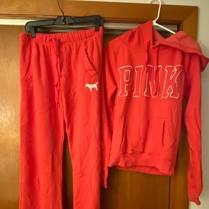 Pink sweatshirt and pants set